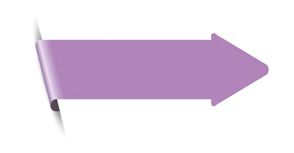 Simple Vector Illustration Purple Colored Arrow Label Bookmark Banner White — Stockvector