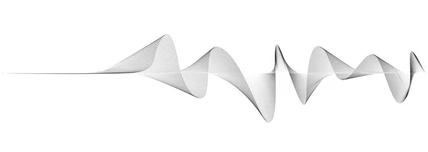 Abstract Vector Gray Colored Wave Melody Lines White Background — Stock Vector