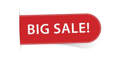 BIG SALE - vector red label banner on white background