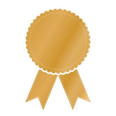 Beyaz arkaplanda altın ödüllü kurdele illüstrasyonu