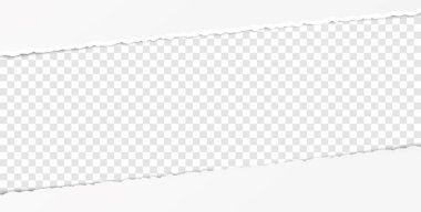 Saydam arkaplan üzerine yazdığınız metin için yırtık kenarlı beyaz vektör yırtık kağıt afişi