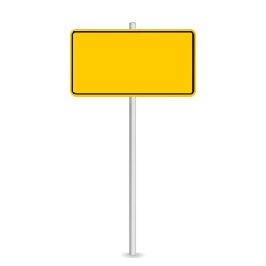 Beyaz arkaplanda izole edilmiş sarı yol işaretinin vektör çizimi