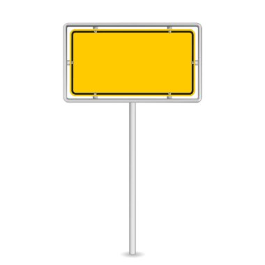 Beyaz arkaplanda izole edilmiş sarı yol işaretinin vektör çizimi