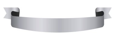 vektör tasarım ögesi - beyaz arkaplanda gümüş renkli vintage bayrak etiketi