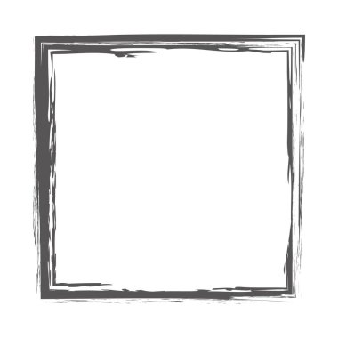 beyaz arkaplanda fırça boyalı mürekkep damgalı pankart çerçevesinin siyah renkli çizimi