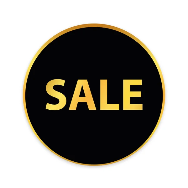 Sale Black Colored Banner Metal Gold Frame White Background —  Vetores de Stock
