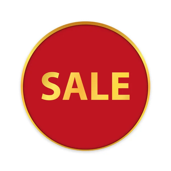 Sale Red Colored Banner Metal Gold Frame White Background — 스톡 벡터
