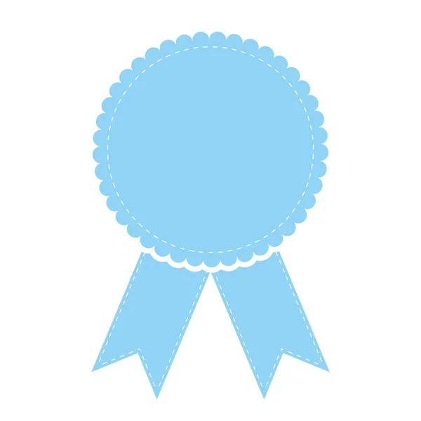 Vector Illustration Blue Award Ribbon Banner White Background — Stock Vector