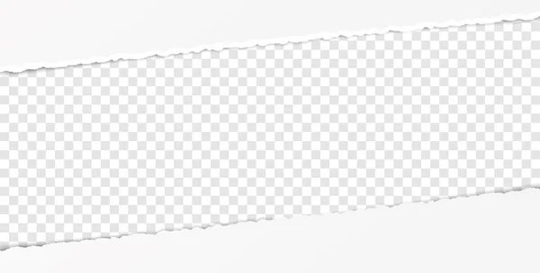 矢量白色撕破纸横幅 带有撕破的边缘 在透明的背景上为您的文本留出空格 — 图库矢量图片