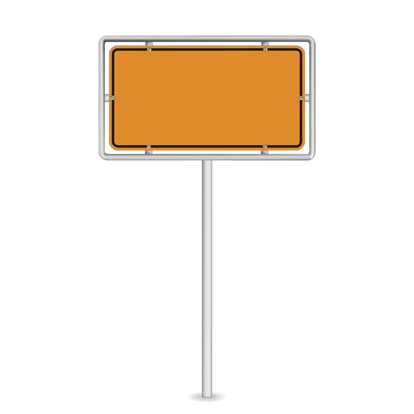 Vector Illustration Yellow Road Sign Isolated White Background — Image vectorielle
