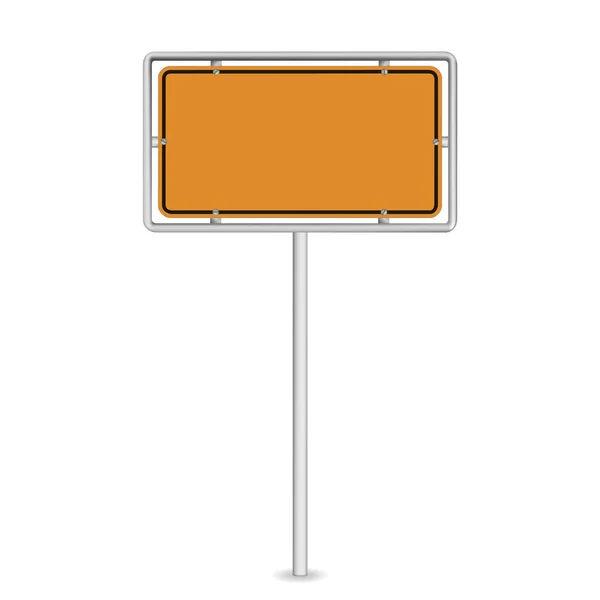 Vector Illustration Yellow Road Sign Isolated White Background — Vector de stock