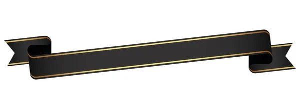 Élément Design Vectoriel Étiquette Bannière Ruban Vintage Couleur Noire Sur — Image vectorielle