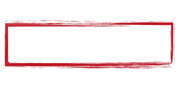 Rot Gefärbte Vektor Illustration Der Pinsel Gemalt Stempel Banner Rahmen — Stockvektor
