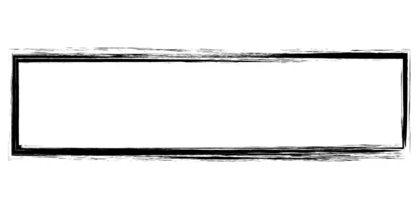 Schwarz Gefärbte Vektor Illustration Von Pinsel Gemalt Stempel Banner Rahmen — Stockvektor