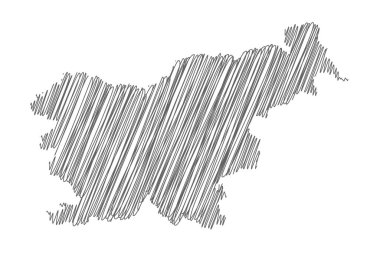 Slovenya 'nın karalama haritasının vektör çizimi