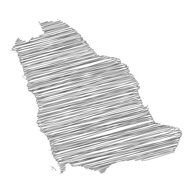 Suudi Arabistan 'ın karalama haritasının vektör çizimi