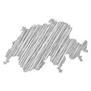 İsviçre 'nin karalama haritasının vektör çizimi