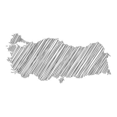 Türkiye 'nin karalama haritasının vektör çizimi