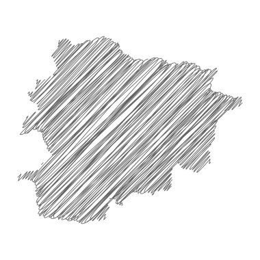 Andorra 'nın karalama haritasının vektör çizimi