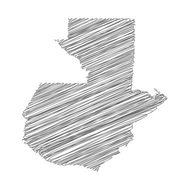 Guatemala 'nın karalama haritasının vektör çizimi