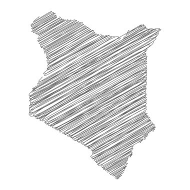 Kenya 'nın karalama haritasının vektör çizimi