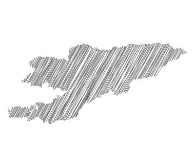 Kırgızistan 'ın karalama haritasının vektör çizimi