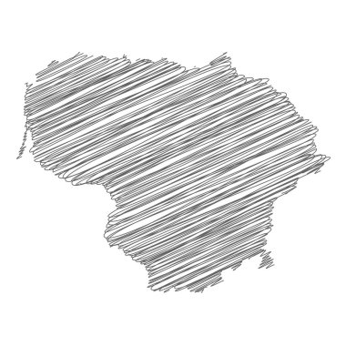 Litvanya 'nın karalama haritasının vektör çizimi