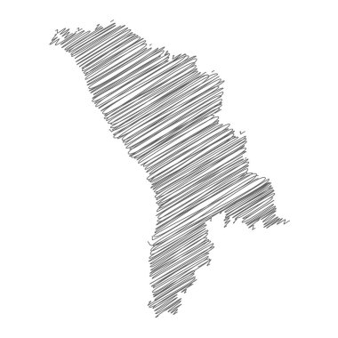 Moldova 'nın karalama haritasının vektör çizimi