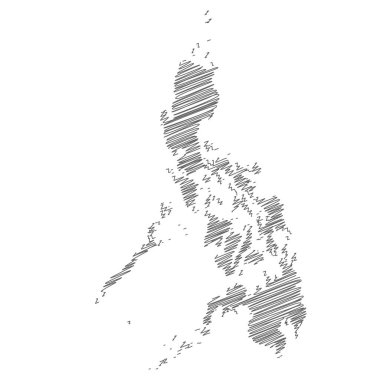 Filipinler 'in karalama haritasının vektör çizimi