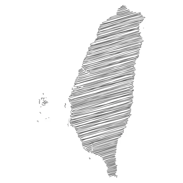 Vector Illustration Scribble Drawing Map Taiwan —  Vetores de Stock