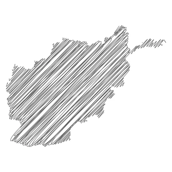Vector Illustration Scribble Drawing Map Afghanistan — 图库矢量图片