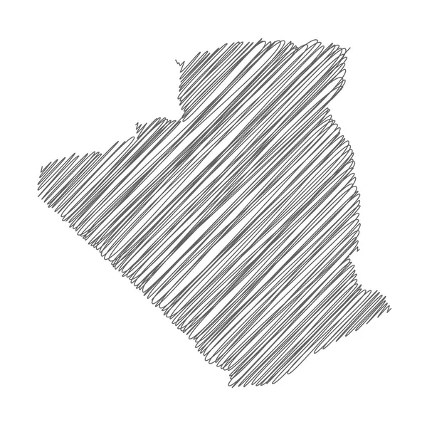 Vector Illustration Scribble Drawing Map Algiers — Stockvektor