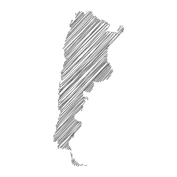 Vector Illustration Scribble Drawing Map Argentina — Vettoriale Stock