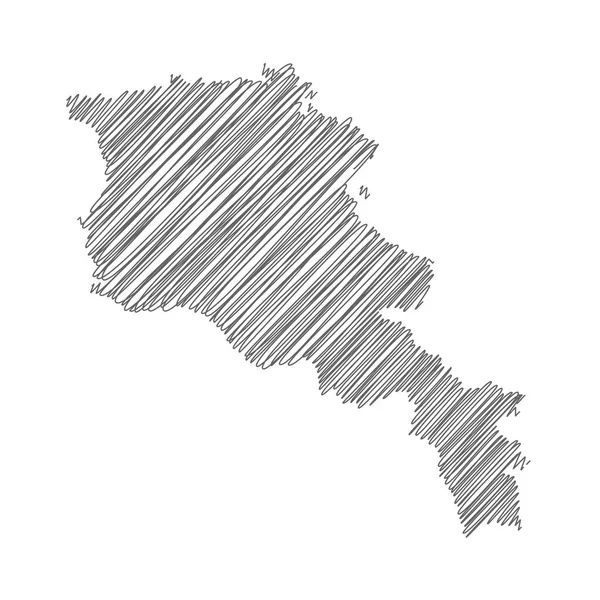 Vector Illustration Scribble Drawing Map Armenia — Stockvektor