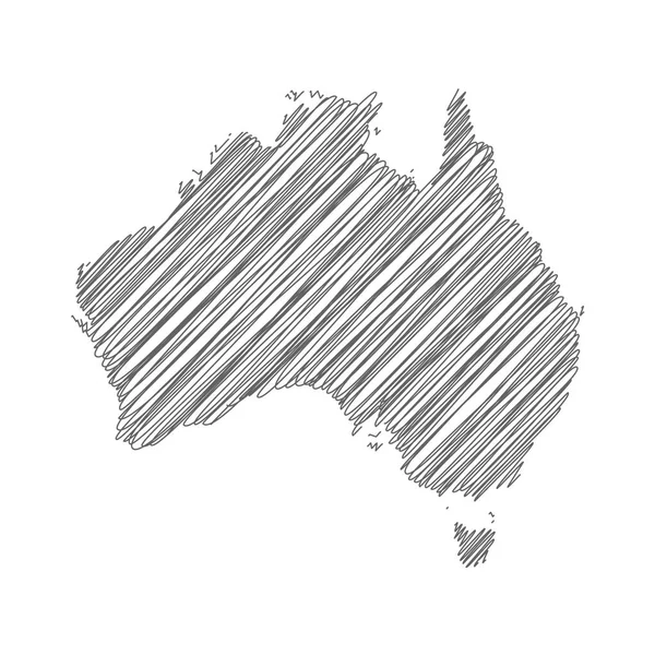 Vector Illustration Scribble Drawing Map Australia — Stock Vector