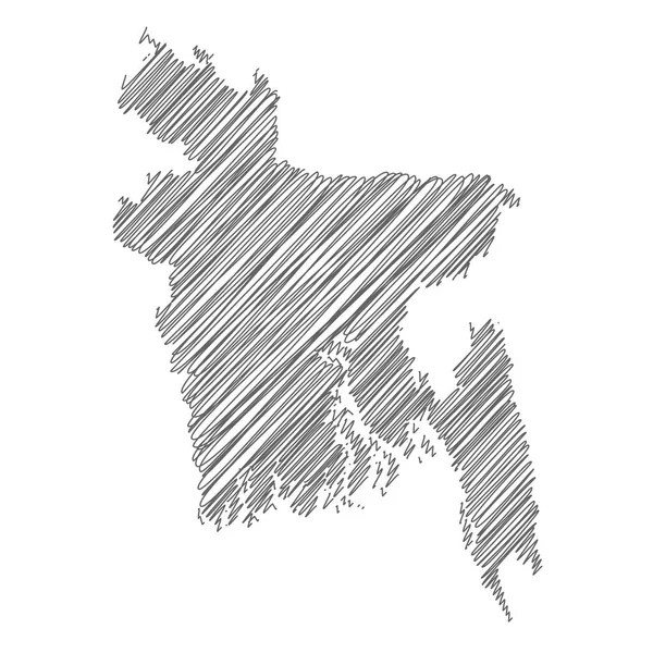Bangladeş 'in karalama haritasının vektör çizimi