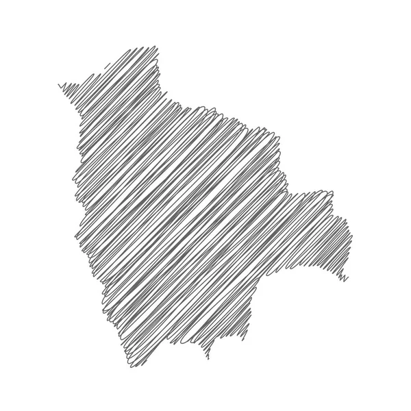 Illustration Vectorielle Carte Dessin Gribouillis Bolivie — Image vectorielle
