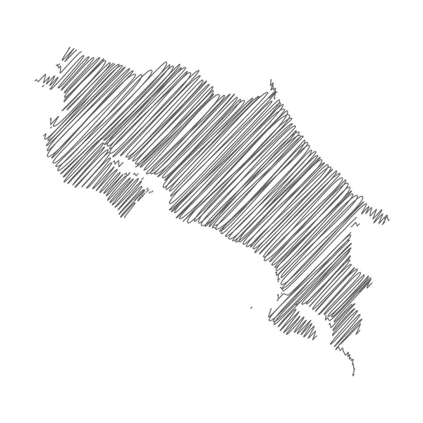 Illustrazione Vettoriale Disegno Scarabocchiare Mappa Della Costa Rica — Vettoriale Stock