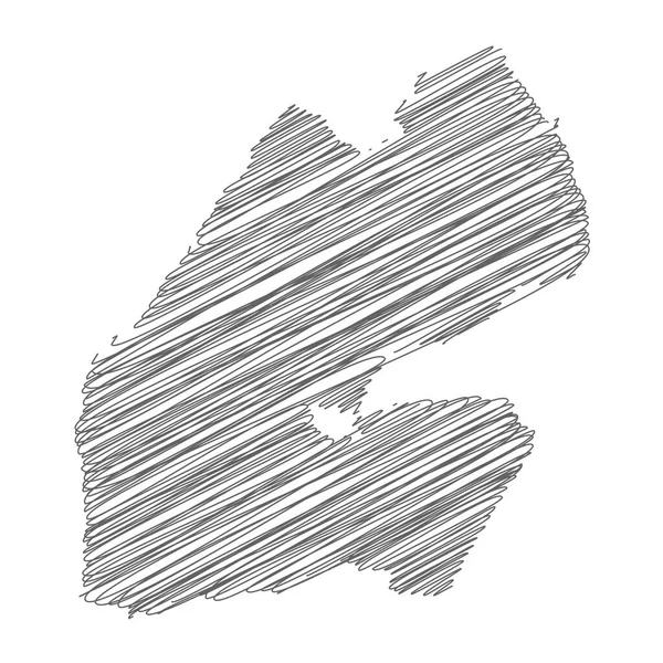 Vector Illustration Scribble Drawing Map Djibouti — Stockový vektor