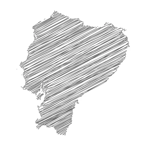 Ekvador 'un karalama haritasının vektör çizimi