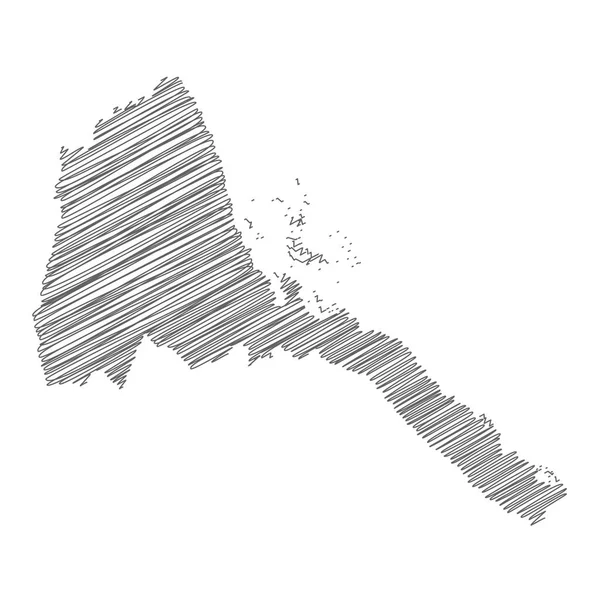 Vector Illustration Scribble Drawing Map Eritrea — ストックベクタ
