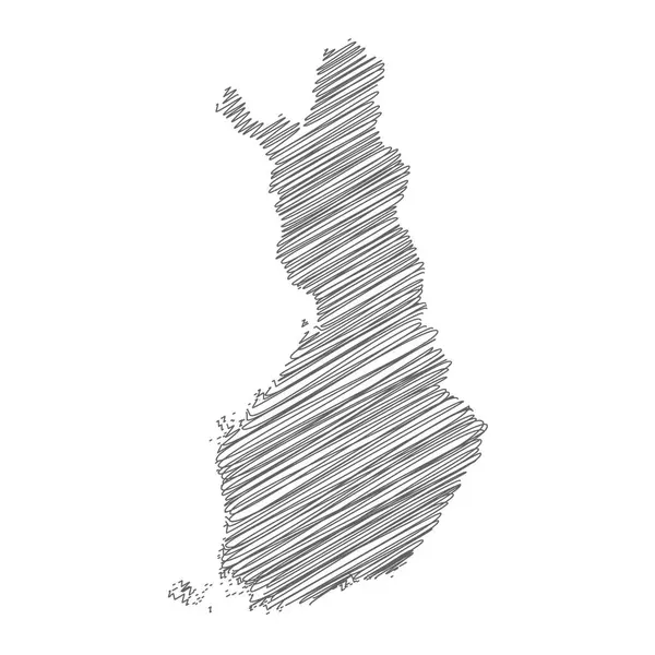 Διανυσματική Απεικόνιση Του Χάρτη Σχεδίασης Της Φινλανδίας — Διανυσματικό Αρχείο
