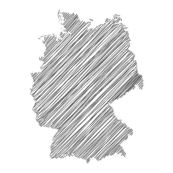 Vector Illustration Scribble Drawing Map Germany — стоковый вектор