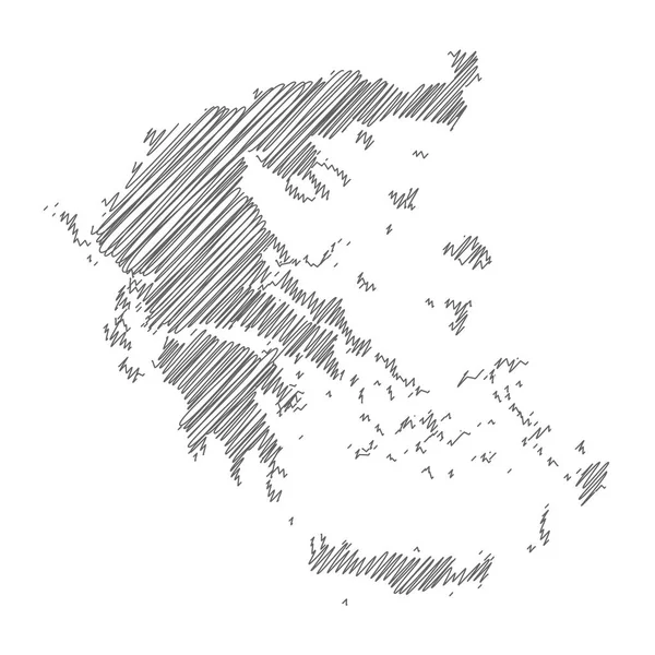 Vector Illustration Scribble Drawing Map Greece — Stockvector