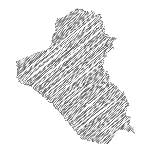 Vector Illustration Scribble Drawing Map Iraq — Stockvector