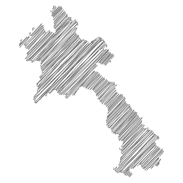 Laos 'un karalama haritasının vektör çizimi