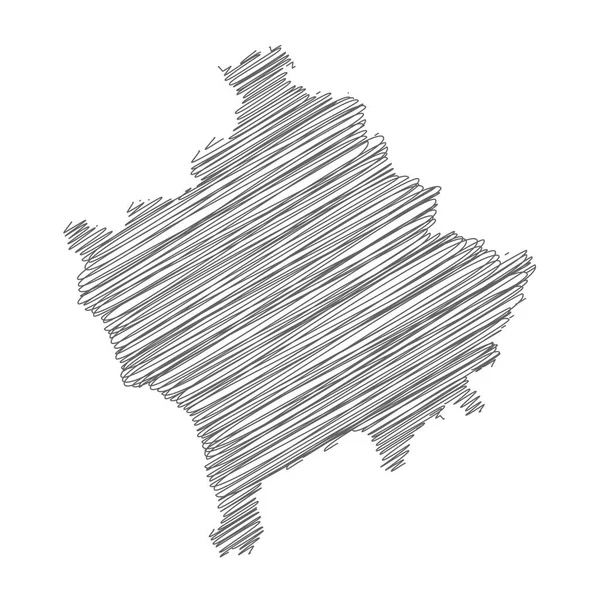 Vector Illustration Scribble Drawing Map Kosovo — 图库矢量图片