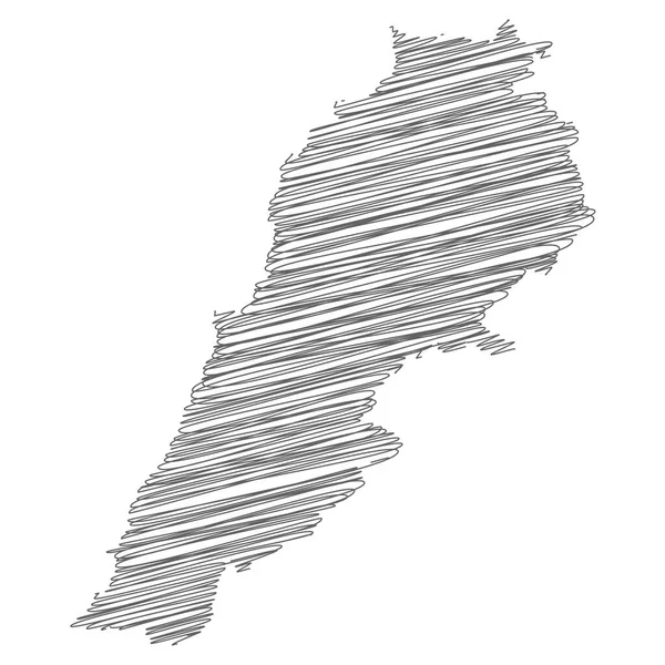 Vector Illustration Scribble Drawing Map Lebanon — Stockvektor