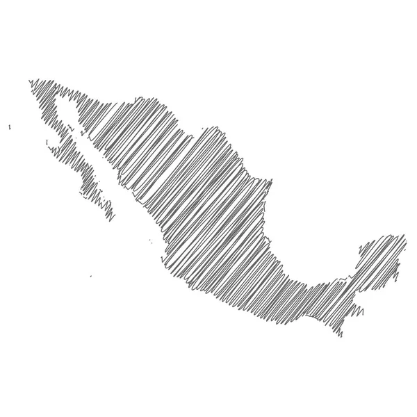 Vector Illustration Scribble Drawing Map Mexico — Archivo Imágenes Vectoriales