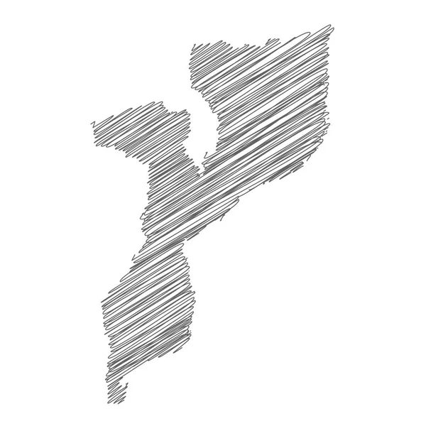Διανυσματική Απεικόνιση Του Χάρτη Σχεδίασης Scribble Της Μοζαμβίκης — Διανυσματικό Αρχείο